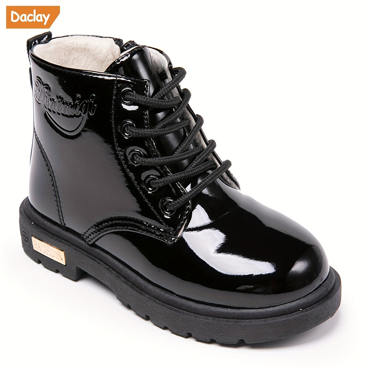 Kids Fleece-Lined Cartoon Ankle Boots for Boys and Girls Faux Leather Rubber Sole