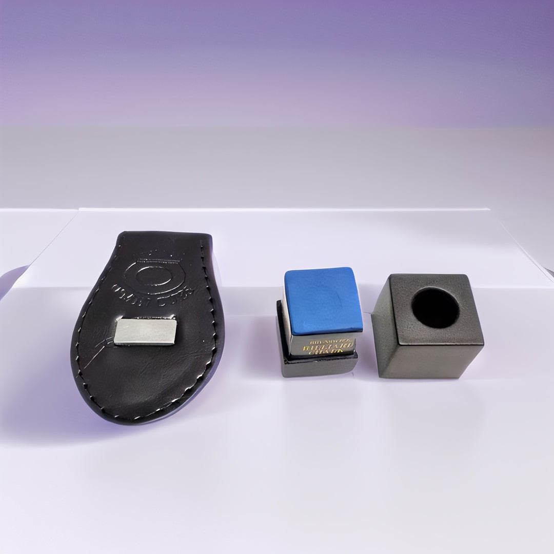 Magnetic Leather Billiard Chalk Clip for Pool and Snooker Storage