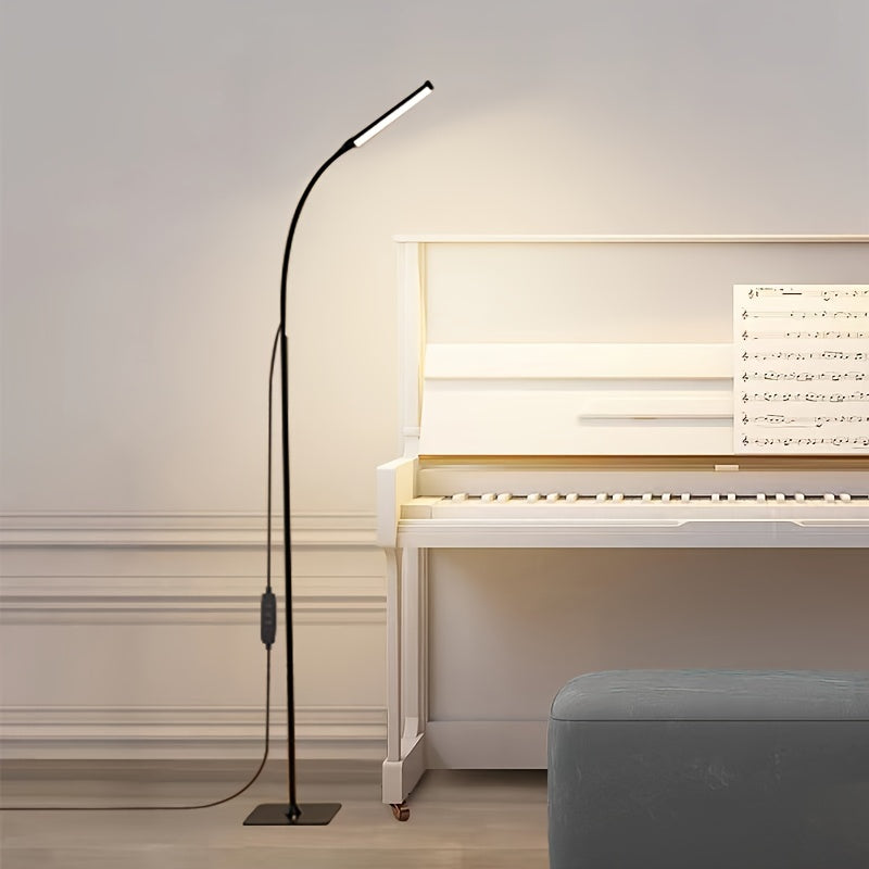 Dimmable LED Floor Lamp with 120 LEDs 3 Color Modes 10 Brightness Settings Flexible Gooseneck for Living Room Bedroom Office