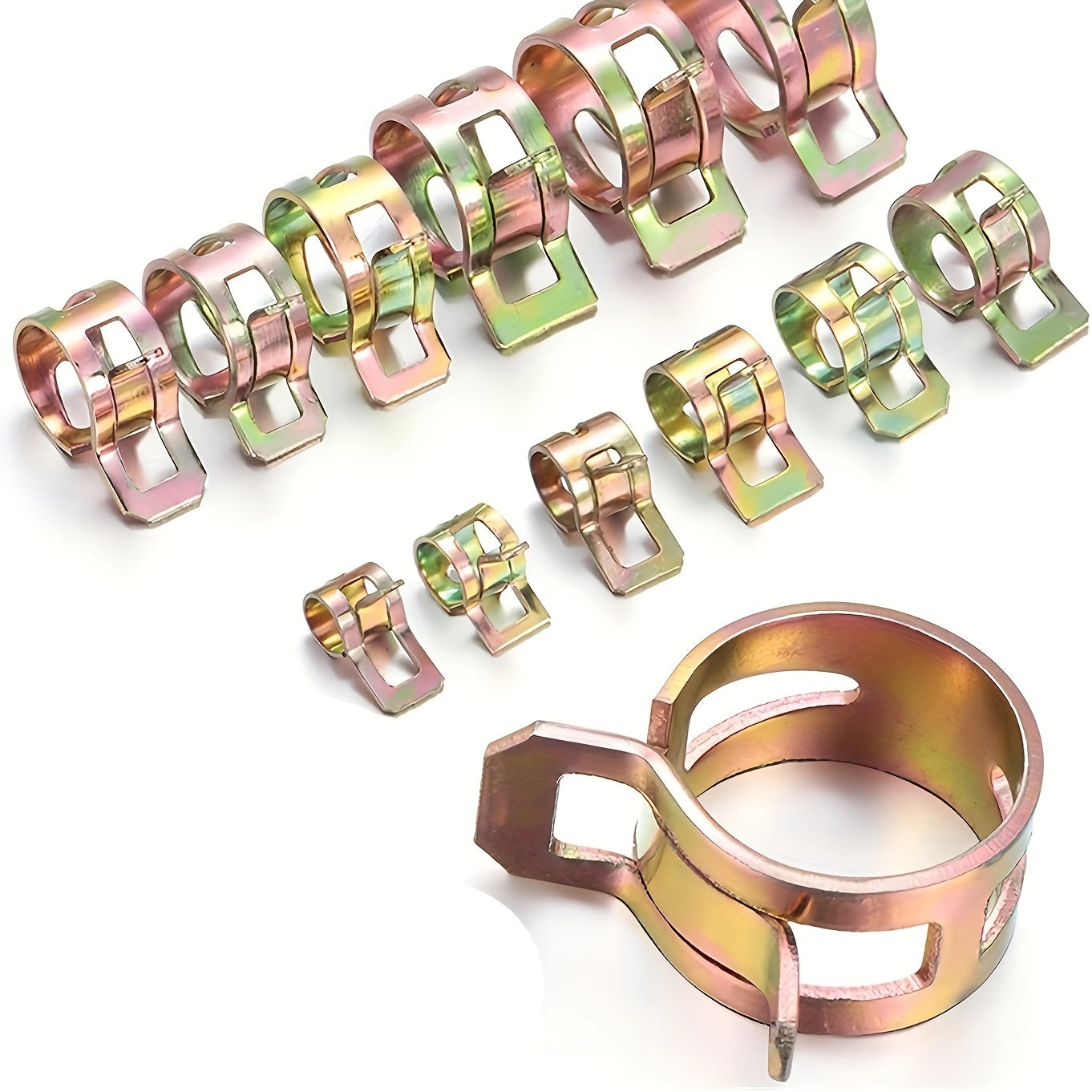 90Pcs Spring Hose Clamp Assortment Kit for Fuel Air Silicone Vacuum 6-16mm