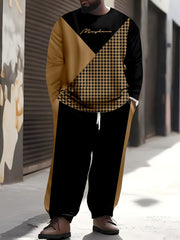 Мужской комплект из футболки и брюк большого размера с осенним зимним птичьим узором, повседневная спортивная одежда