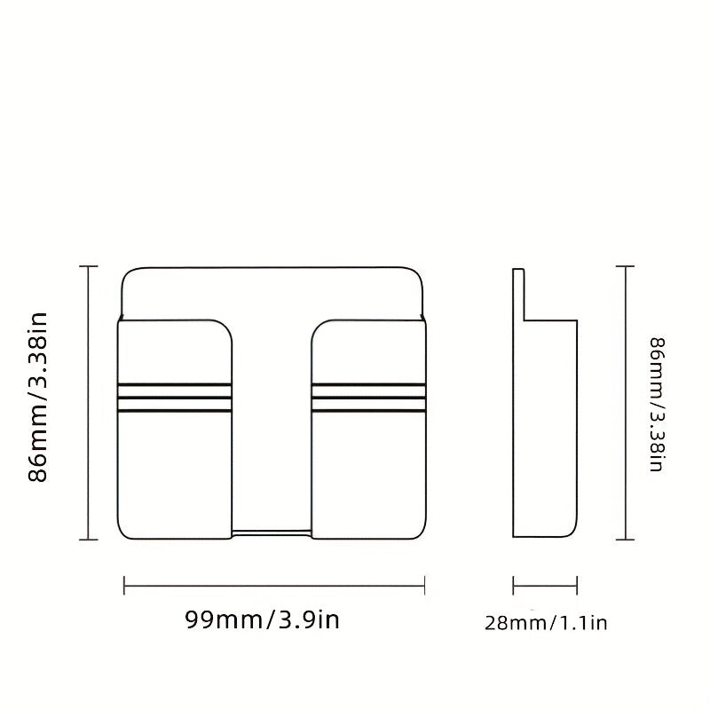 Telefon plagin tutqichi, zaryadlash stendi, masofadan boshqarish uchun saqlash qutisi - devorga o'rnatiladigan, teshiksiz.