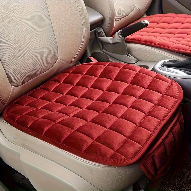 Car Seat Cushion with Sponge Filling Breathable Non-Slip Lightweight All-Season Beige Quilted