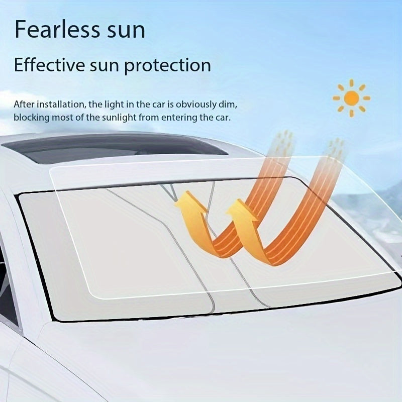 Universal Car Sunshade Double-Circle Sun Visor for Front Windshield Heat UV Protection