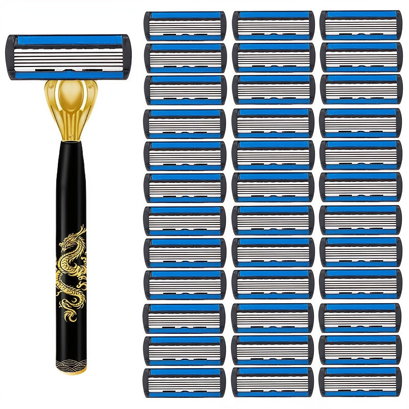 Manual Shaving Razor Set Stainless Steel 12-Layer Cartridges 6-Layer Blades