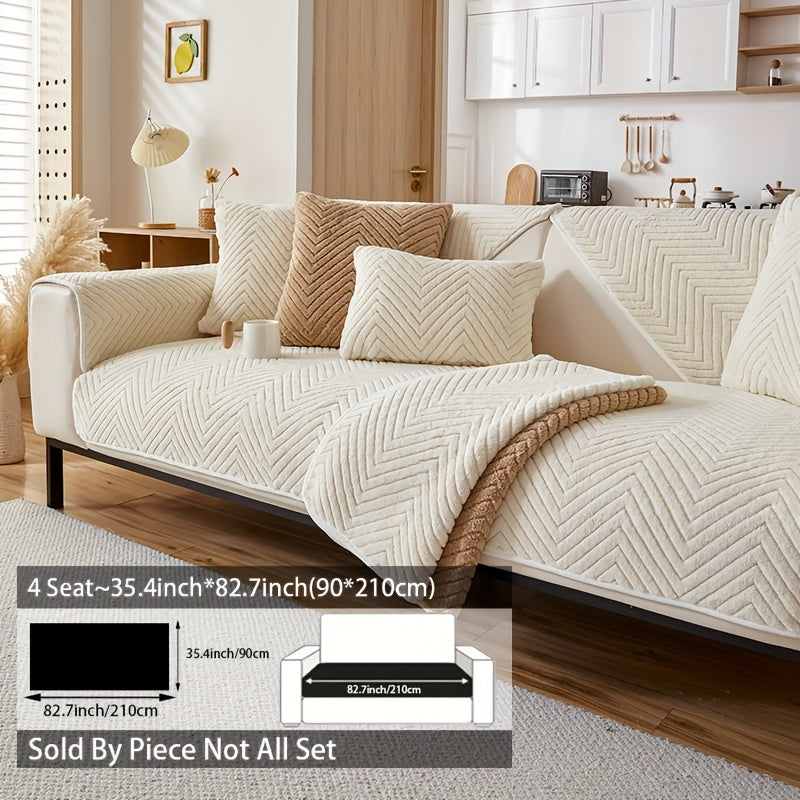 Zamonaviy plush divan qopqog'i, sirpanishga qarshi, itlarga mos, dog'larga chidamli polyester