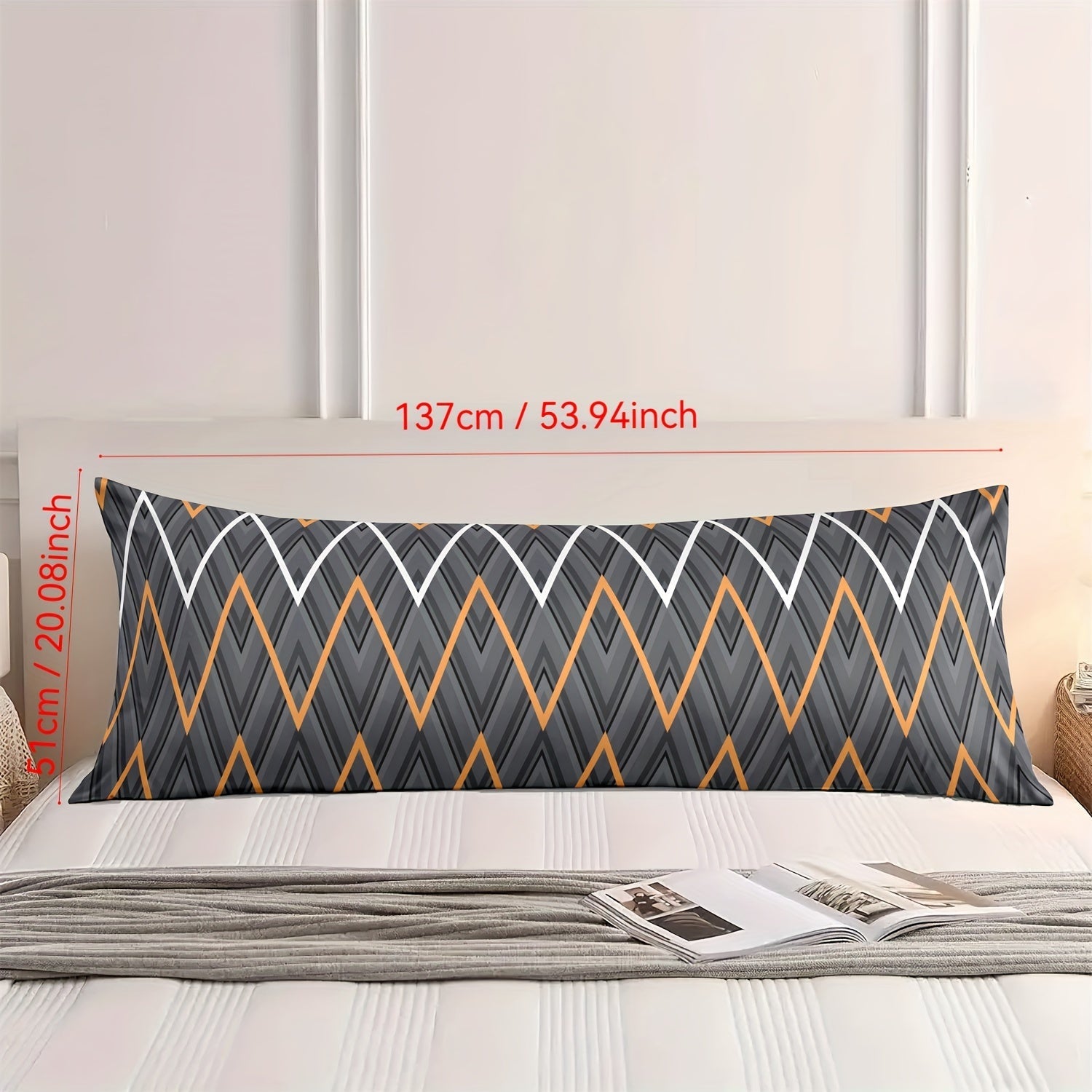 Polyester Geometric Pattern Pillowcase for Body Pillow Soft and Washable