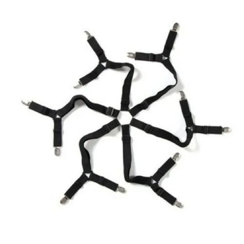 Adjustable Elastic Bed Sheet Holder Clips Non-Slip Mattress Cover Fasteners Black