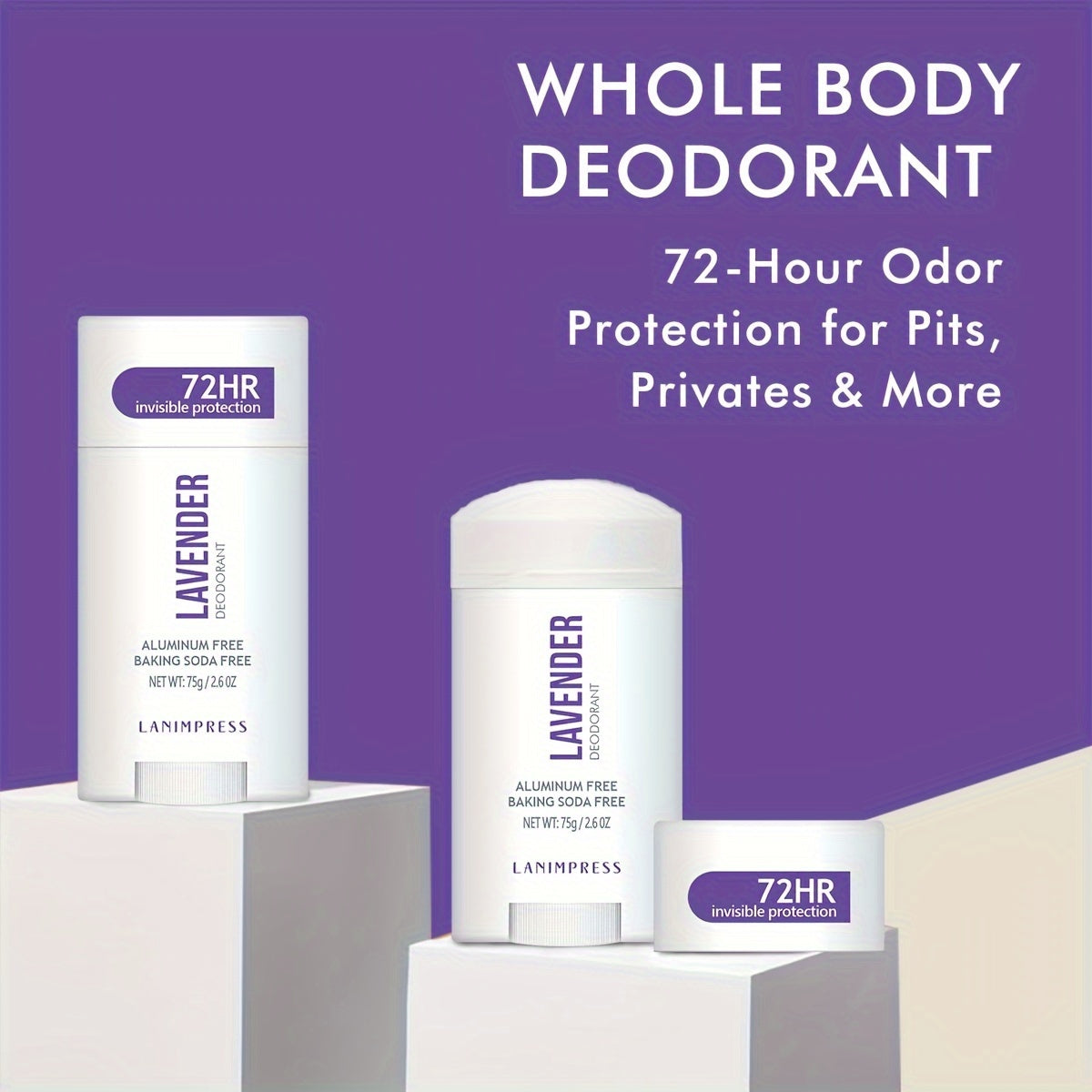 2.6oz Lavanda Deodorant Qalam - Faol turmush tarzlari uchun uzoq muddatli himoya, yangilovchi hid, tinchlantiradi va namlaydi.