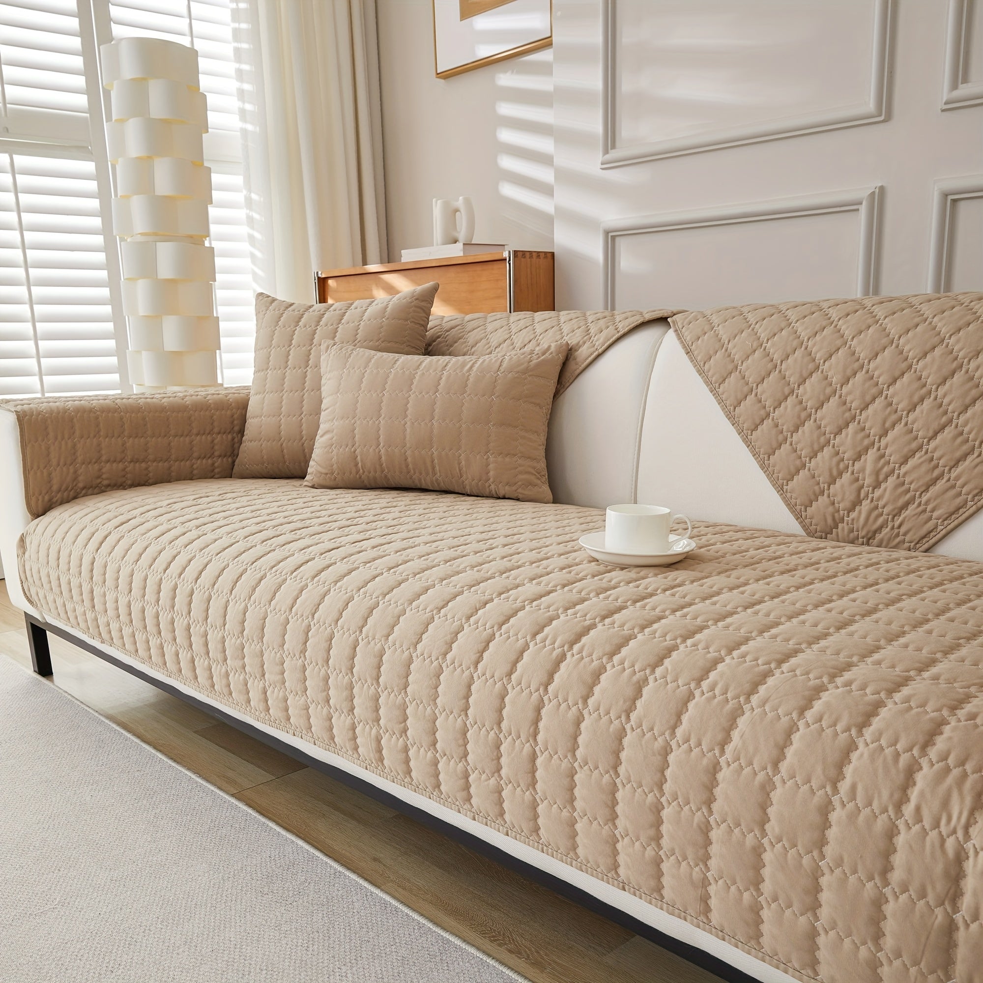 Квилтированный противоскользящий чехол для дивана для домашнего декора