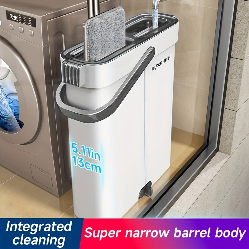 2-in-1 Mop and Bucket Set with Reusable Pads for Home Cleaning