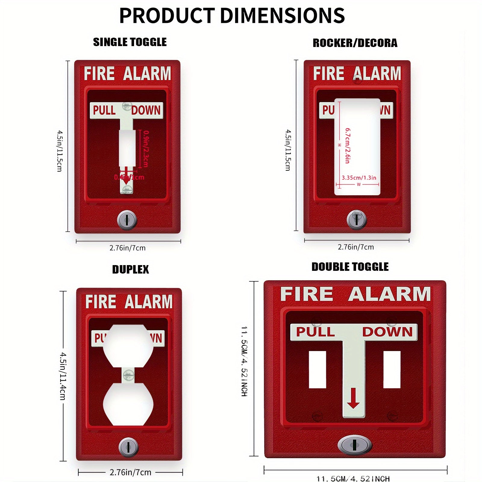Placa decorativa de pared para alarma de incendio y luz con fácil instalación, sin necesidad de batería, para dormitorio y baño