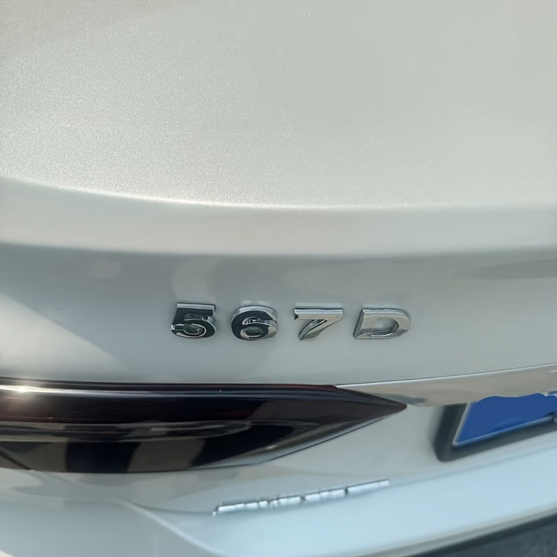 Pegatina para coche con letras y números 3D, emblema dorado y plateado, insignia trasera