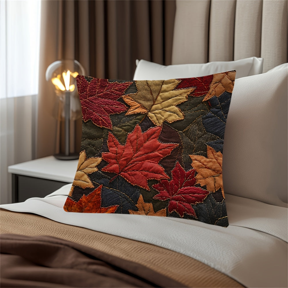 Autumn Leaves Pillow Cover Double-Sided Polyester 45.72cm Decorative Cushion Case for Home Holiday