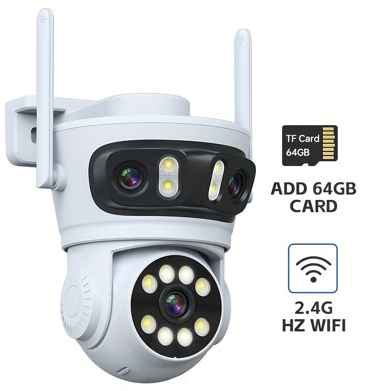 Wireless Security Camera with 360° Pan/Tilt AI Human Detection Night Vision