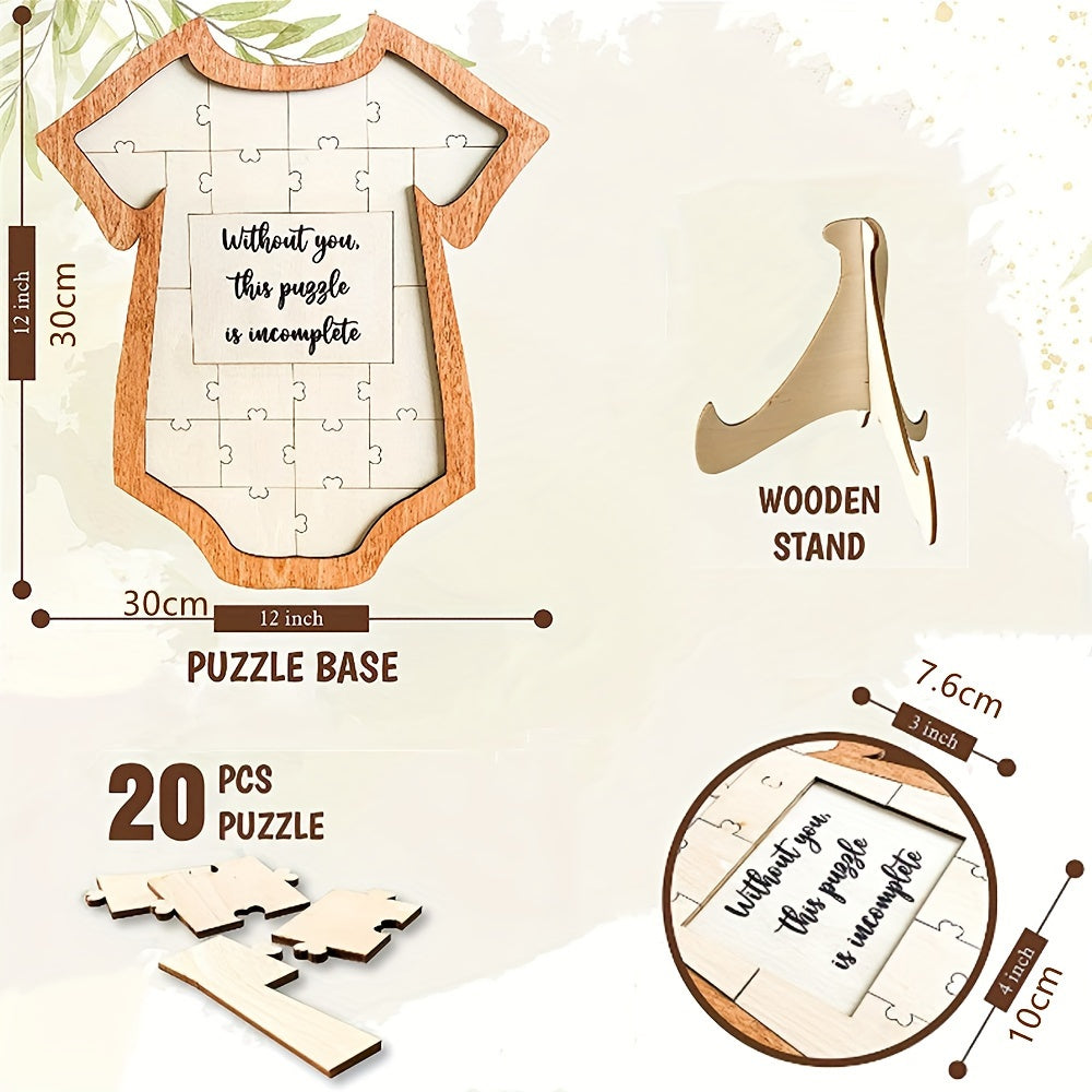 Drevesin ramkali xotira qutisi, to'y mehmonlar kitobi - imzolar va sonogrammalar uchun jumboq dizayni, stendi bilan birga - xona dekoratsiyasi uchun ideal esdalik fotosurat ramkasi