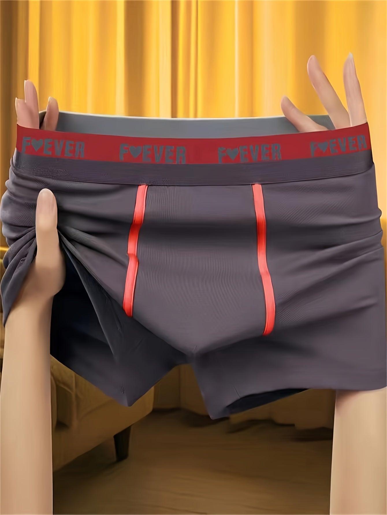 Men's Boxer Shorts Pack of 3 Low-Waisted Breathable Polyester Spandex Knit