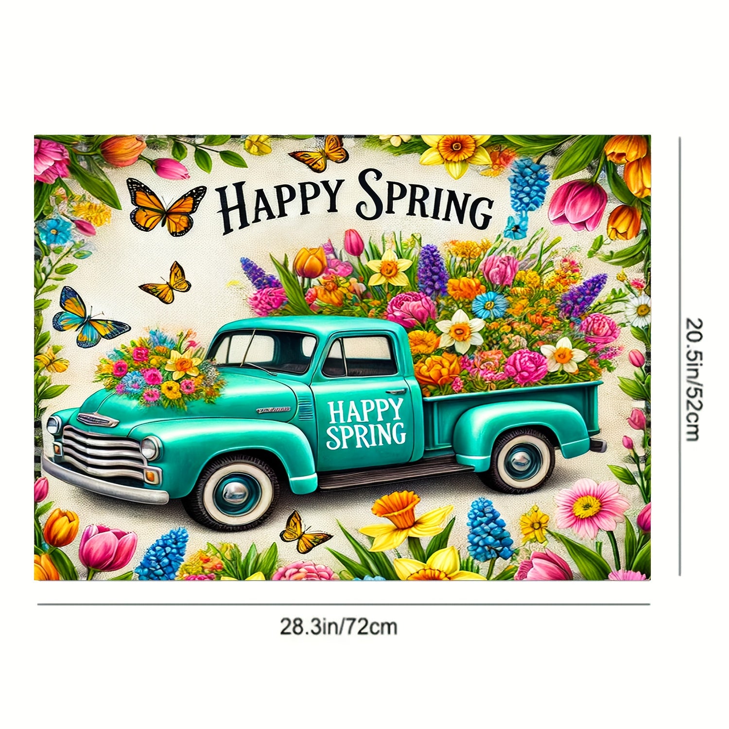 Yorqin bahor gullari va yuk mashinasining naqshli pech qopqogʻi mato, sirpanishga qarshi, polyester oshxona himoyachisi