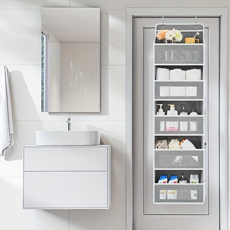 Five-Shelf Hanging Storage Organizer with Large Capacity Pockets for Bedroom Bathroom Pantry