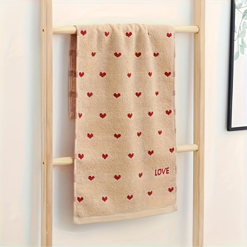 Zamonaviy yurak naqshli qo'l sochiqlari 70% paxta va 30% polyester to'qilgan matodan tayyorlangan, namni yaxshi so'radigan va yumshoq, 430 GSM, geometrik dizayndagi sevgi mavzusidagi sochiqlar hammom va uy bezatish uchun, juftliklar uchun sovg'a to'plami.