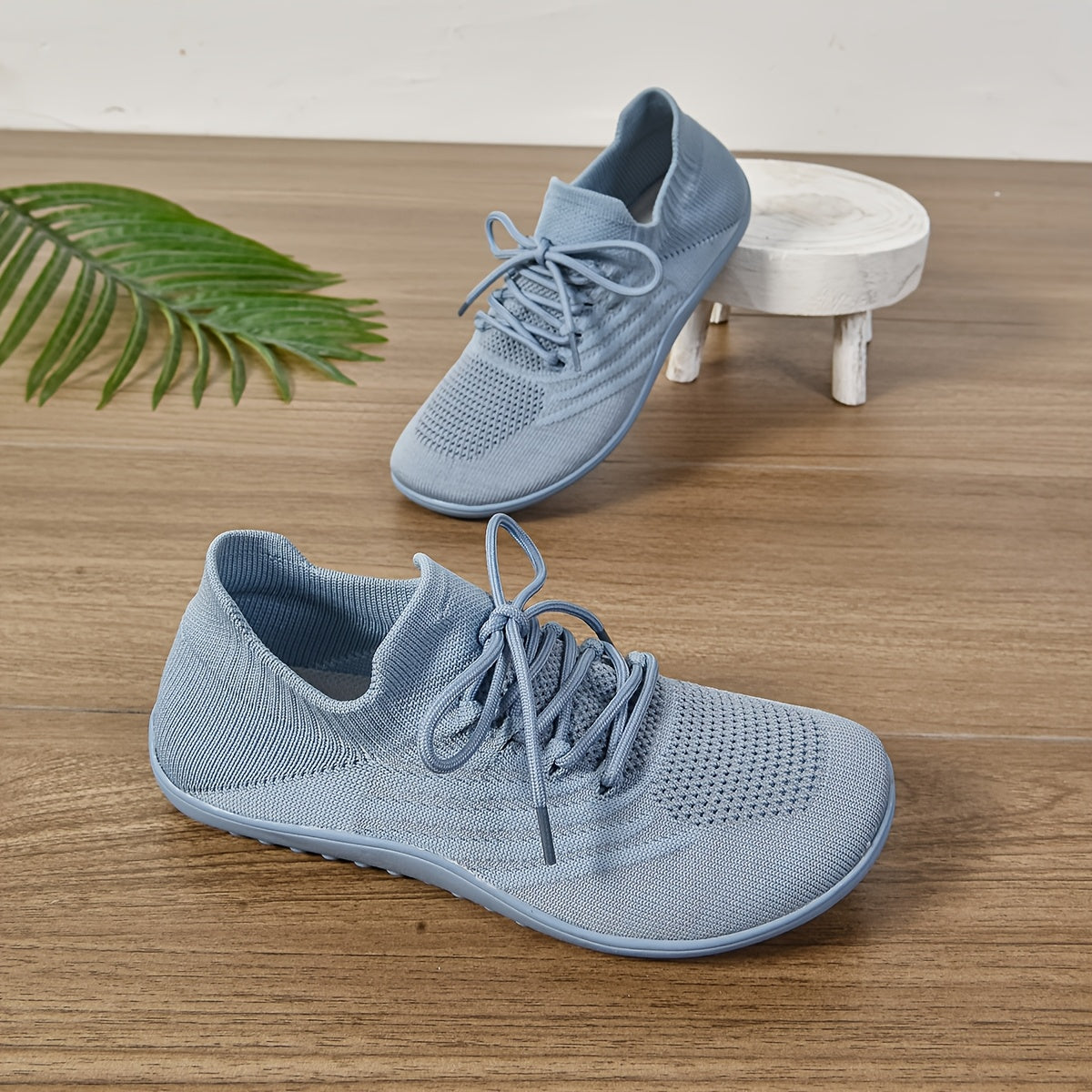 Женские босоногие кроссовки широкая посадка дышащий трикотаж нулевой каблук для прогулок и тенниса