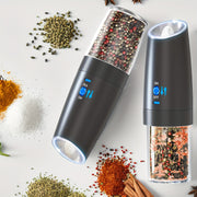 2-to'plamli qayta tiklanadigan elektr qalampir va tuz maydalagich to'plami, tortishish bilan sezgir LED chiroq, USB zaryadlash, 5000 RPM