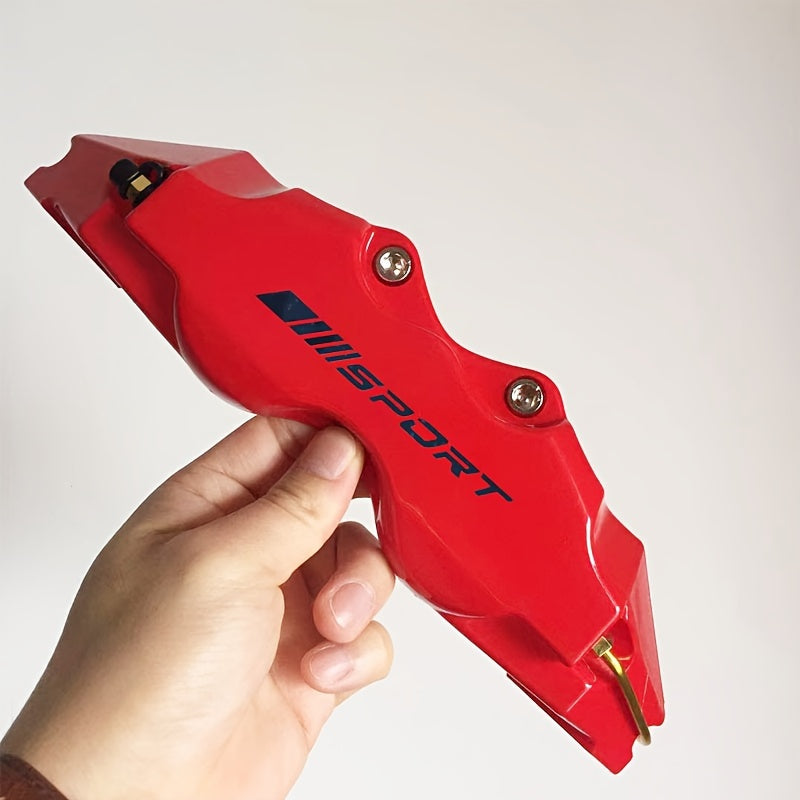 Universal ABS Plastic Brake Caliper Covers Set 2 Pcs Black Sport Logo