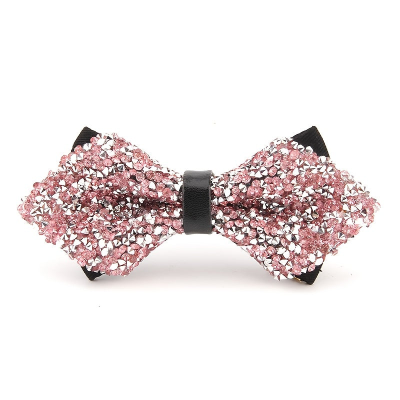 Men's Bow Tie with Faux Diamond Knot for Weddings and Formal Events