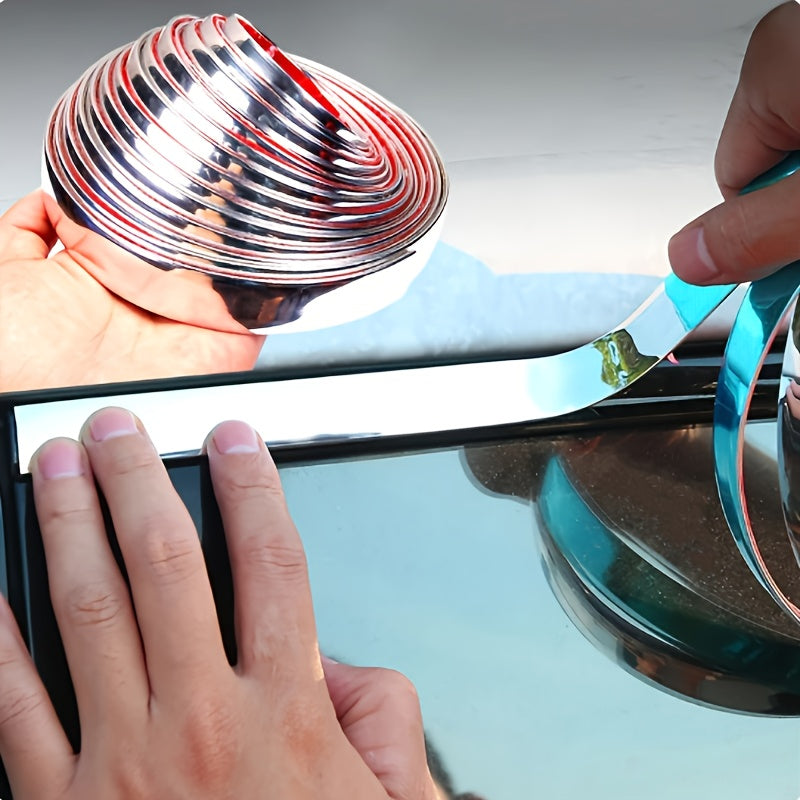 Car Exterior Chrome Plated Body Strip Bumper Door Trim 3m/118in Silver Protector