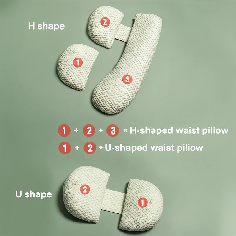 Pregnancy Support Pillow H-Shaped Side Sleeping Cushion for Pregnant Women