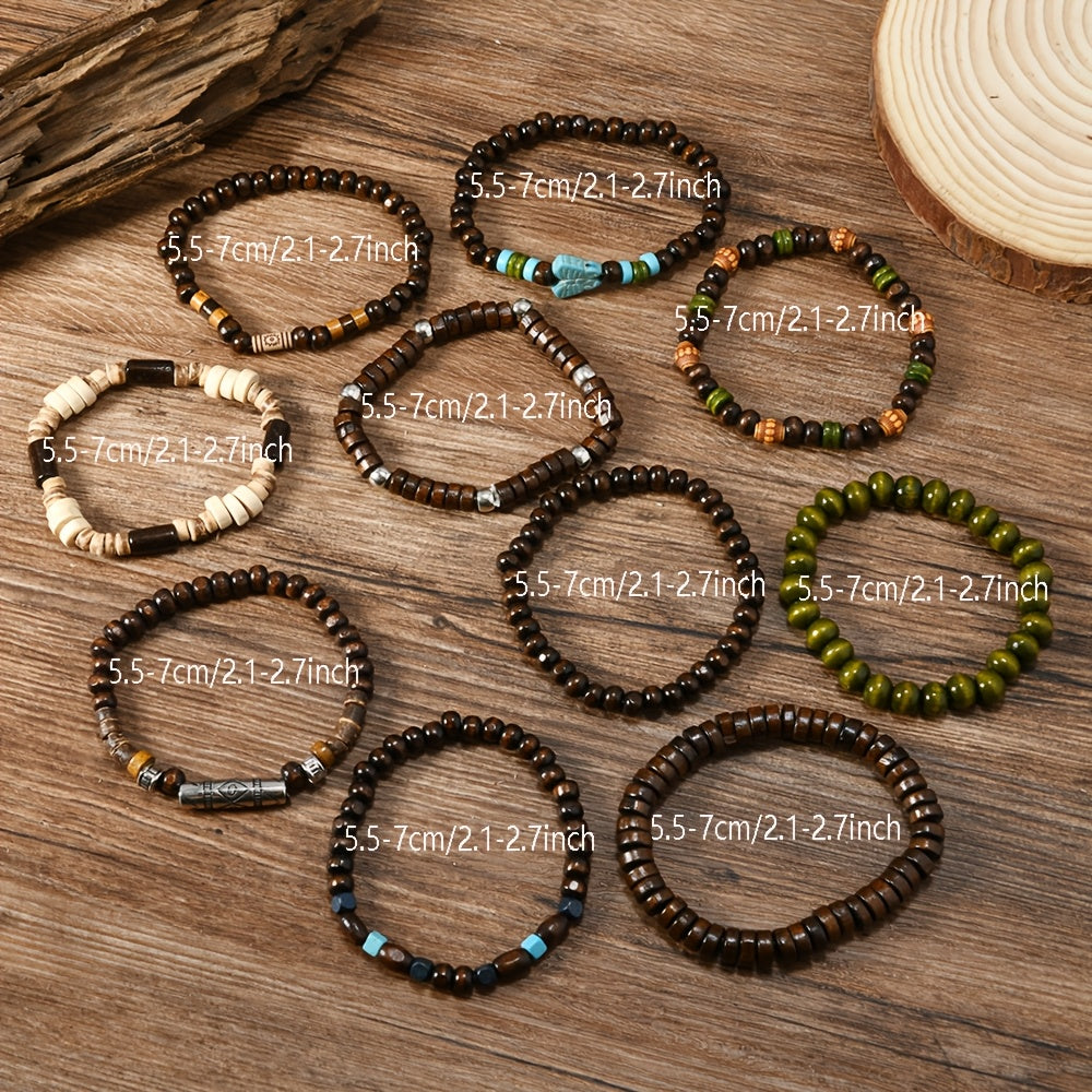 Qo'l bilan tayyorlangan Vintage Hayot Dastasi Turpine Aksessuarlar Elastik Bilaguzuklar To'plami - 20 Dona, Ayollar uchun Tashqi Kiymish uchun Mukammal Sovg'a