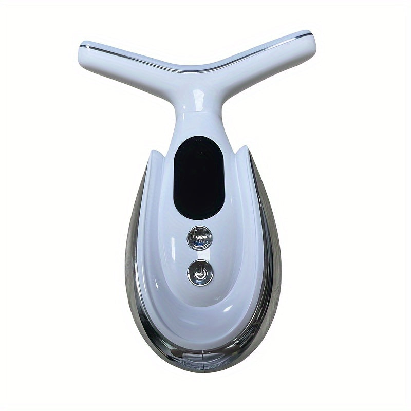 USB Rechargeable Massager with 7 Modes Heating Function Pink and White Portable Relaxation Tool