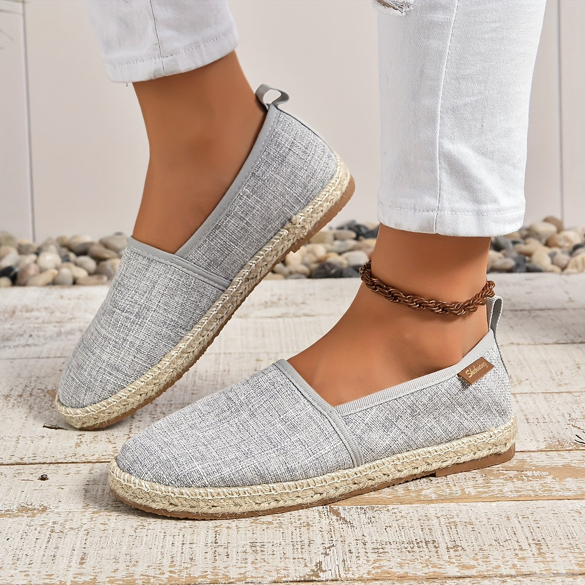 Women's Canvas Espadrille Slip-On Shoes Breathable Comfortable Casual