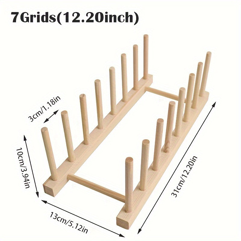 Wooden Kitchen Plate Rack Organizer for Dishes Bowls Cups and Lids