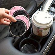 2pcs Car Water Cup Cushion Anti Slip Grid Beehive Cross Border Storage