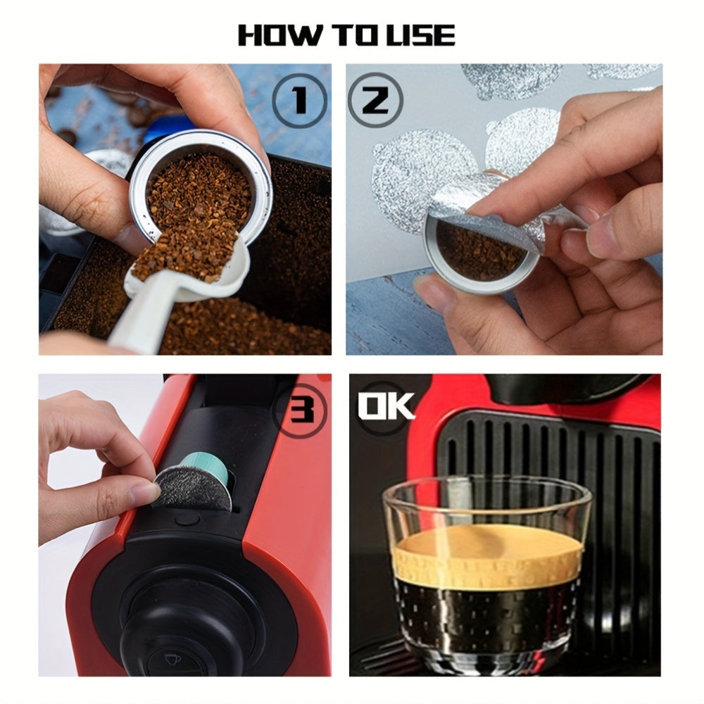 Sellos de cápsula de papel de aluminio resistente a altas temperaturas para preparación de café, reutilizables, ecológicos