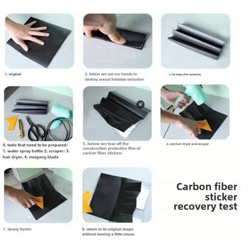 Car Door Edge Protector Tape Waterproof Scratch-Resistant Black 3D Nano Carbon