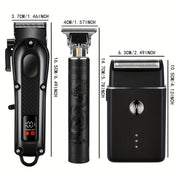 USB rechargeable grooming kit for men with hair clippers trimmer razor LCD display