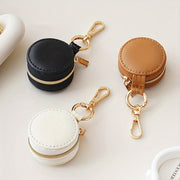 Small Leather Jewelry Box with Keychain for Earrings Rings and Accessories