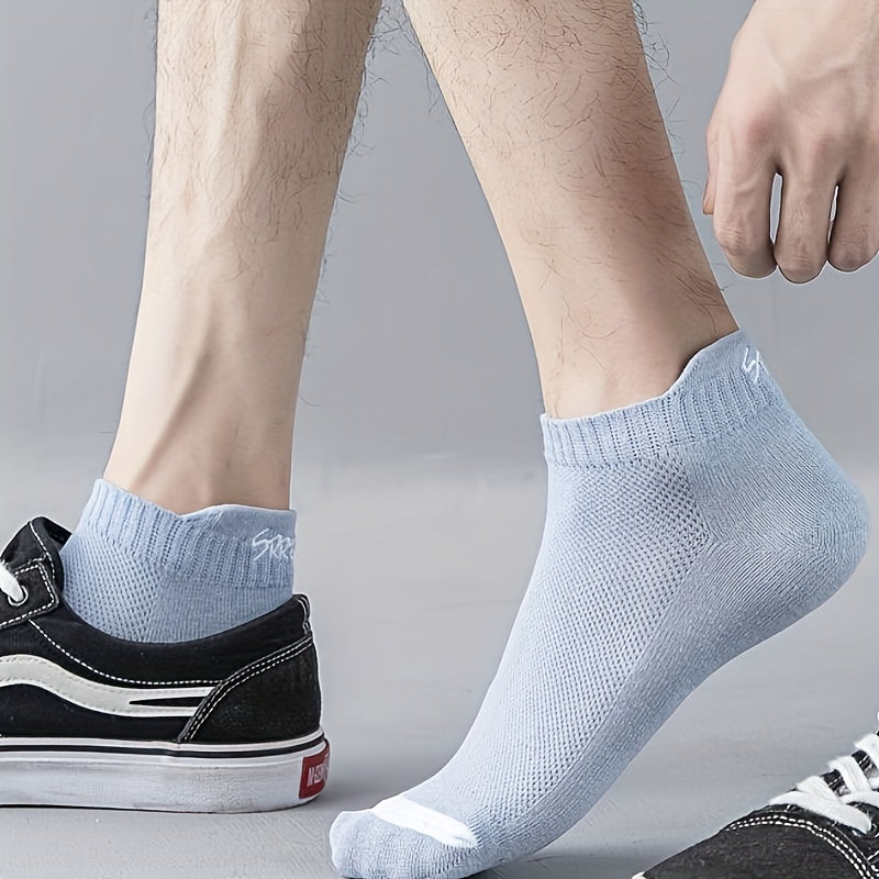 Men's Solid Liner Anklet Socks 10 Pairs Breathable Comfortable Outdoor