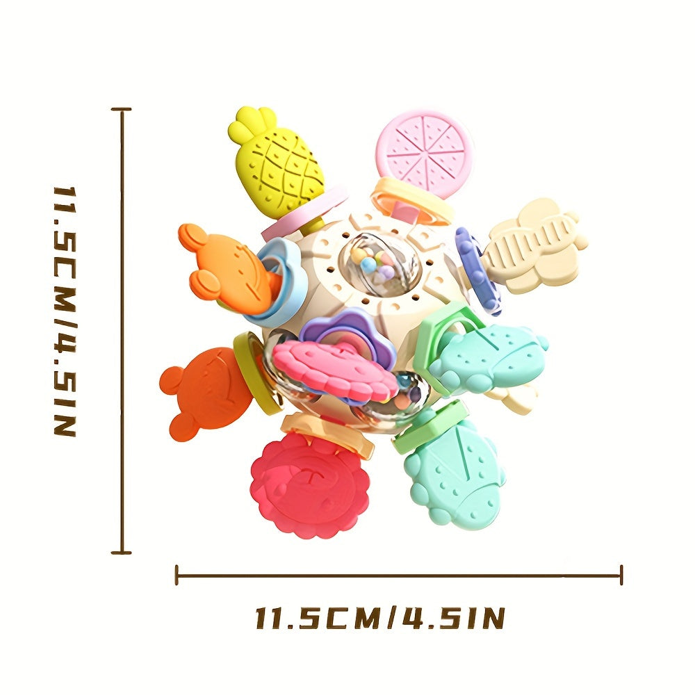 Colorful Silicone Baby Teether Toy for Infants 0-1 Year with Animal and Fruit Designs