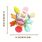 Colorful Silicone Baby Teether Toy for Infants 0-1 Year with Animal and Fruit Designs