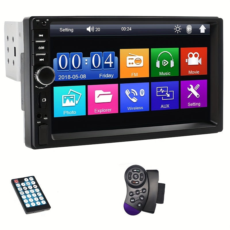 7-Inch Touchscreen Car Multimedia Player with FM Radio USB Aux Wireless MirrorLink Rear View Camera Steering Wheel Control