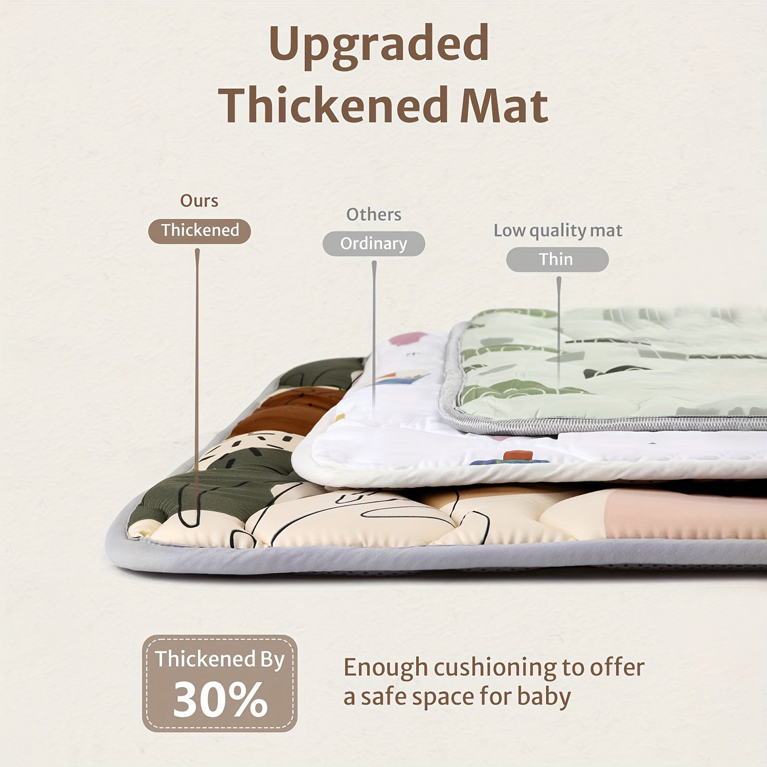 127.0cm X 127.0cm o'lchamdagi egiluvchan qalin ko'pik o'yin matosi - bolalar va kichik bolalar uchun yumshoq, sirpanmaydigan va hidlanmaydigan emish matosi, BOHO dizayni bilan mashinada yuvish mumkin.