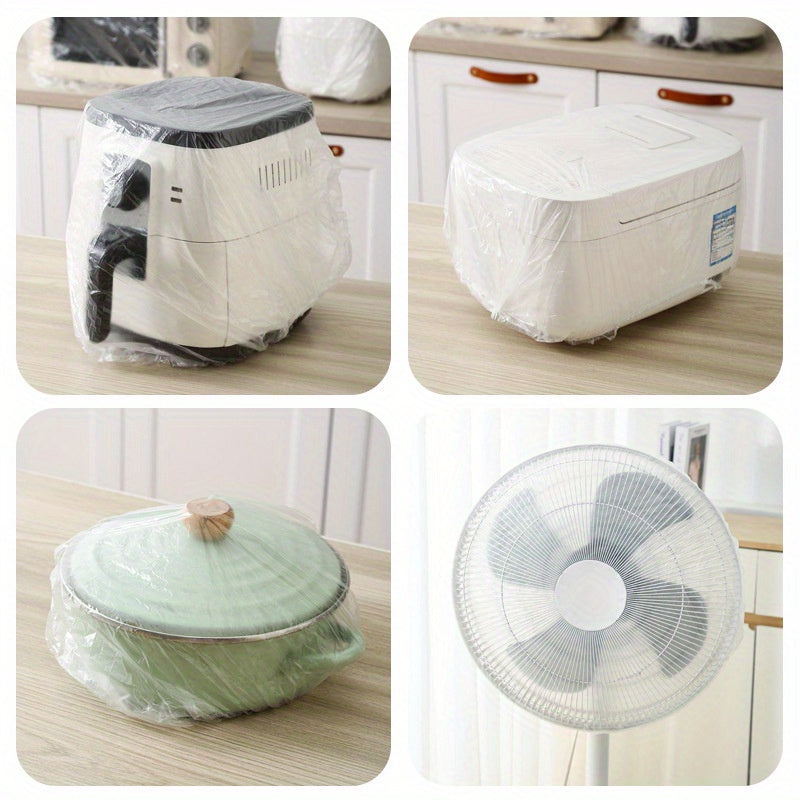 50 Pcs Disposable Clear Kitchen Appliance Covers Oil Dust Dirt Proof for Fans Blenders Pressure Cookers in 2 Sizes