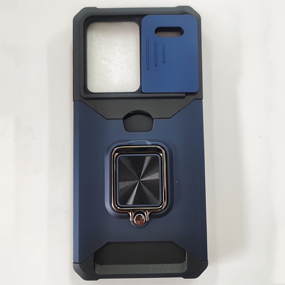 Heavy-Duty Shockproof Phone Case with Metal Stand and Card Slot for Redmi Note 13 Pro Plus 12 Pro 11 Pro