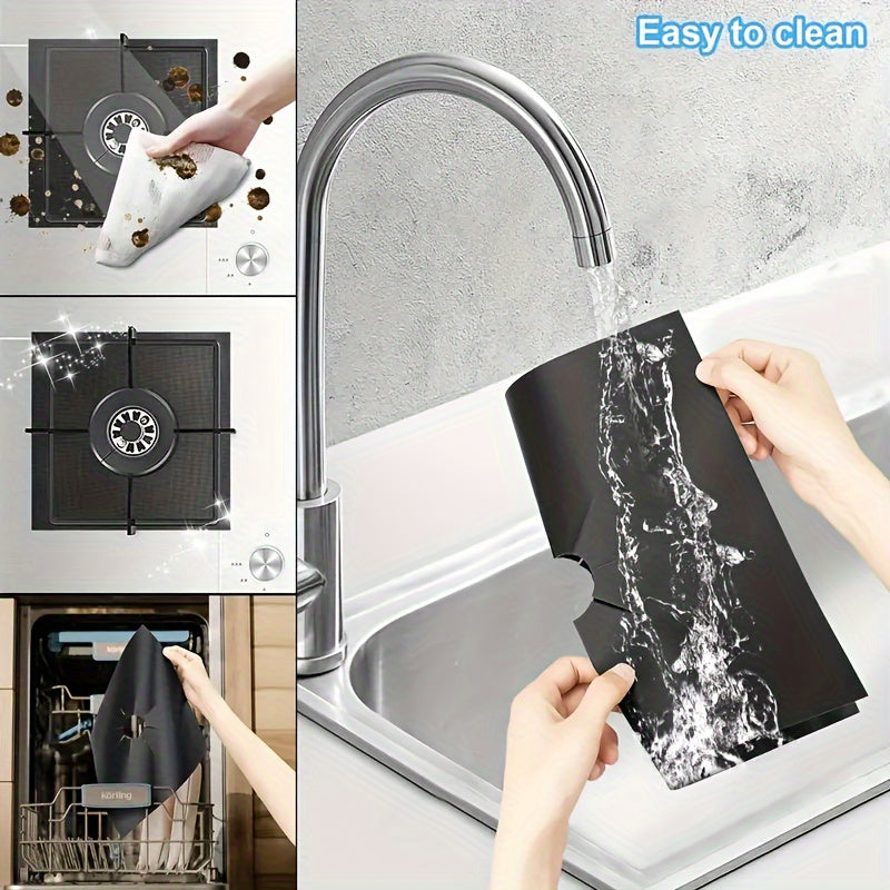 Set of 6 Gas Stove Protection Mats Heat Resistant Oil Stain Resistant Non-Stick Easy to Clean