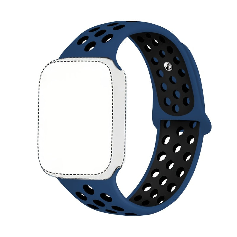 Silicone Watch Band for Apple Watch Ultra SE Series 1-10 Breathable Sport Strap with Deployant Clasp