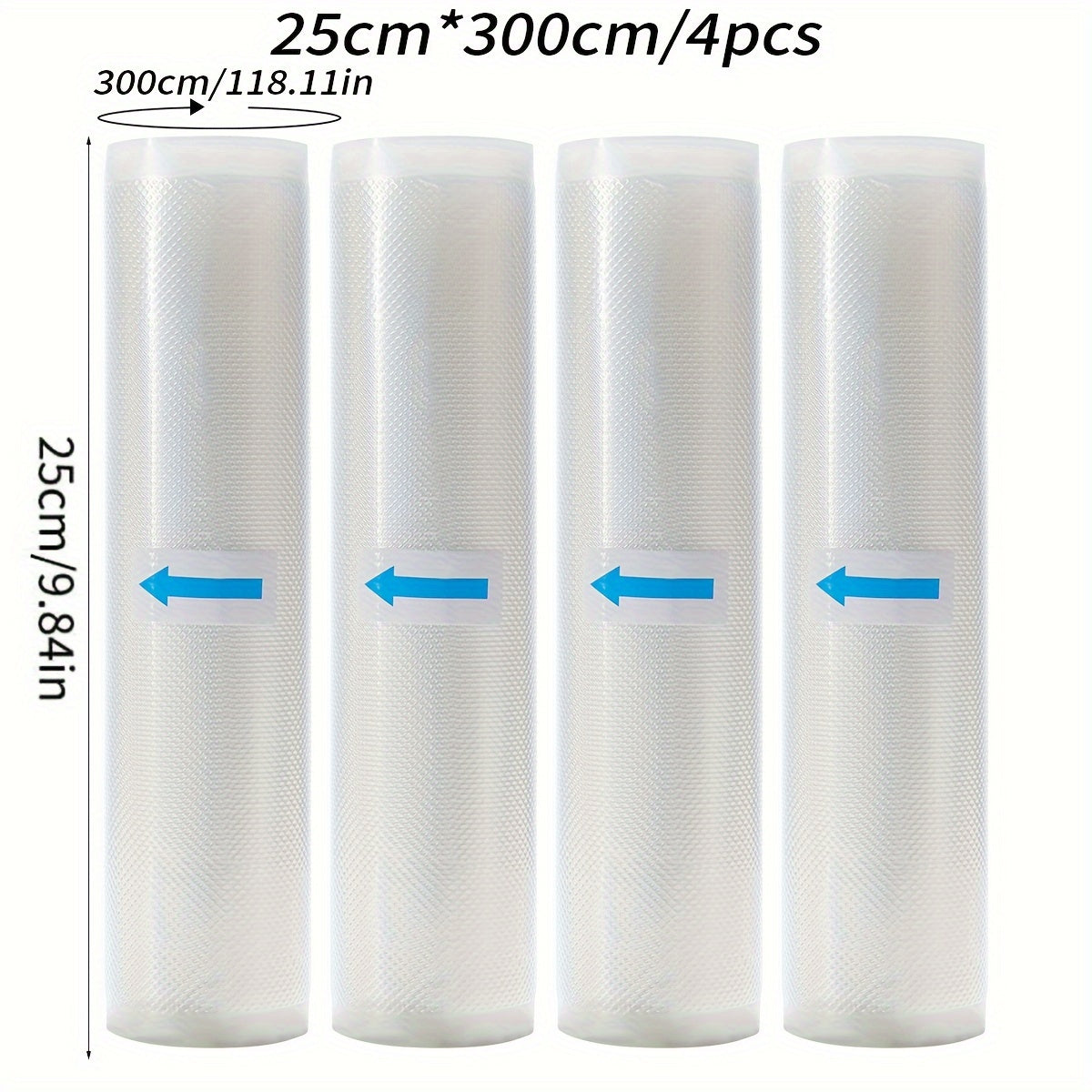 Food Vacuum Sealed Bag Roll 4 Pack Bisphenol A-Free Seven Layer Diamond Pattern