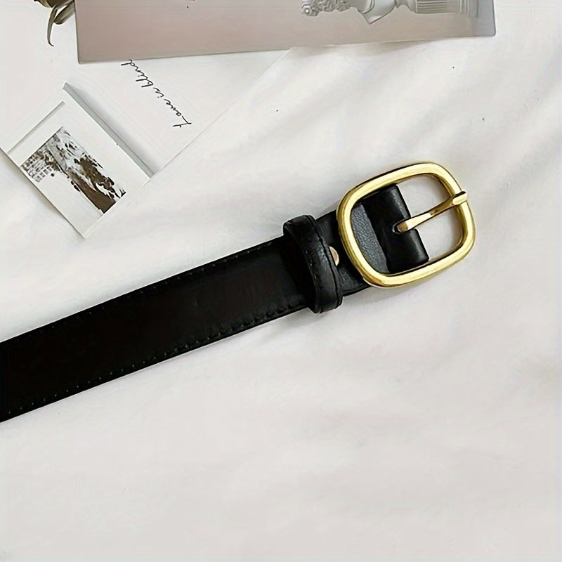 Женский винтажный ремень из PU-кожи с круглой пряжкой для платьев, джинсов и курток